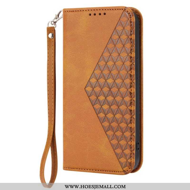 Bescherming Hoesje voor Sony Xperia 10 IV Folio-hoesje Leren Stijl Met 3d-patroon En Riem