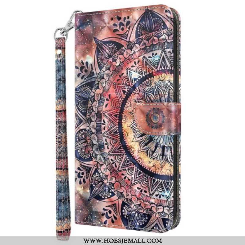 Folio-hoesje voor Sony Xperia 5 IV Met Ketting Kleurrijke Strappy Mandala