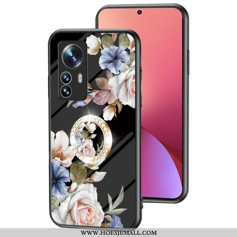 Hoesje voor Xiaomi 12 / 12X Gehard Glas Met Bloemenring