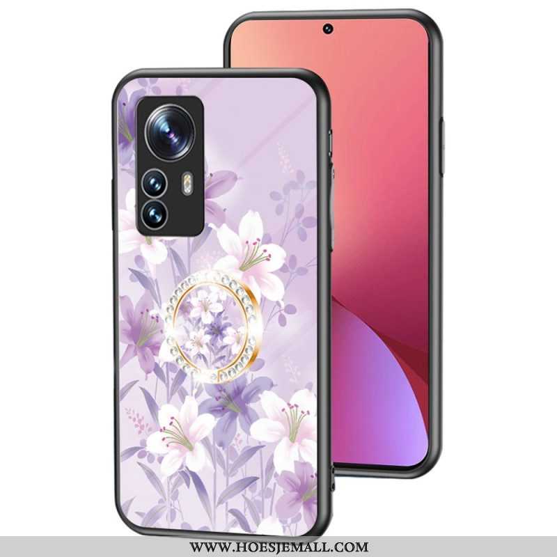 Hoesje voor Xiaomi 12 / 12X Gehard Glas Met Bloemenring