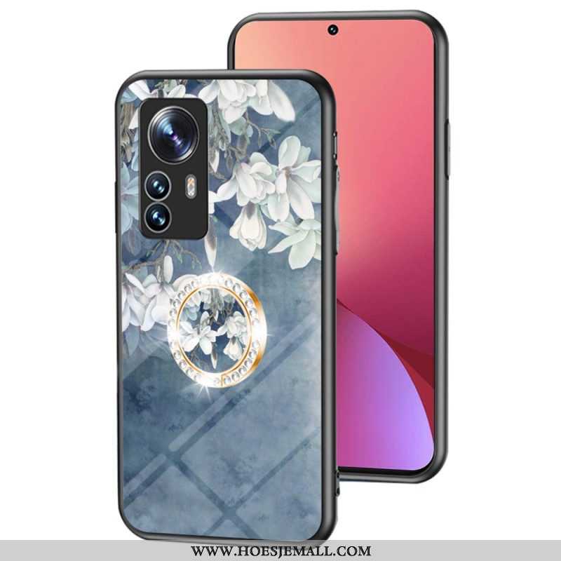 Hoesje voor Xiaomi 12 / 12X Gehard Glas Met Bloemenring