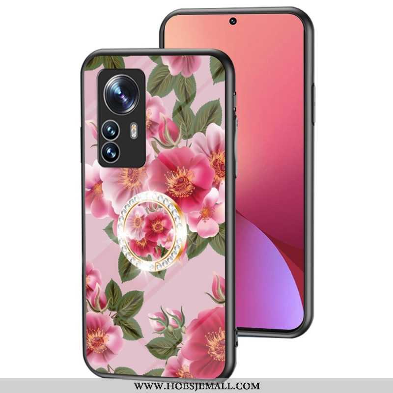 Hoesje voor Xiaomi 12 / 12X Gehard Glas Met Bloemenring