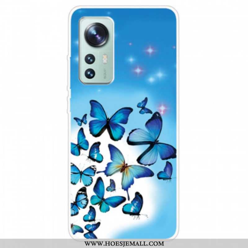 Telefoonhoesje voor Xiaomi 12 / 12X Siliconen Blauwe Vlinders