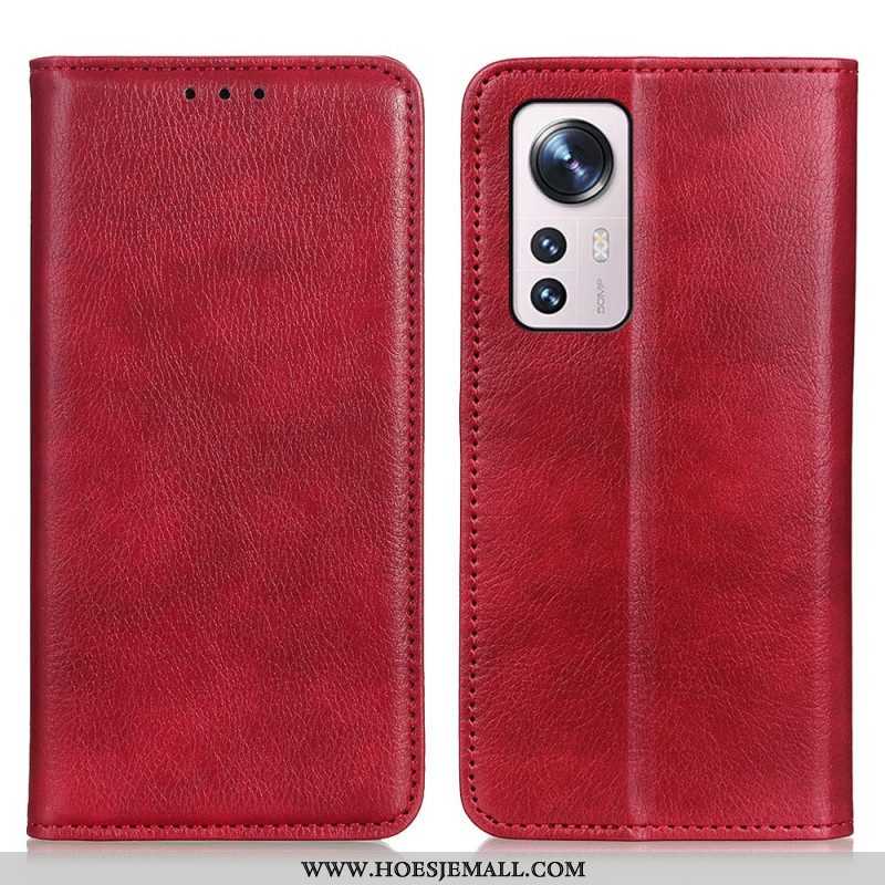 Bescherming Hoesje voor Xiaomi 12 / 12X Folio-hoesje Lychee Gespleten Lederen Textuur