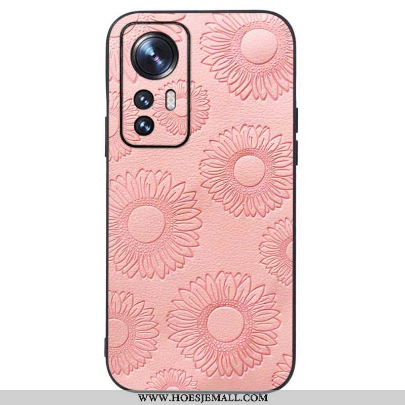 Hoesje voor Xiaomi 12 / 12X Zonnebloemen Van Imitatieleer