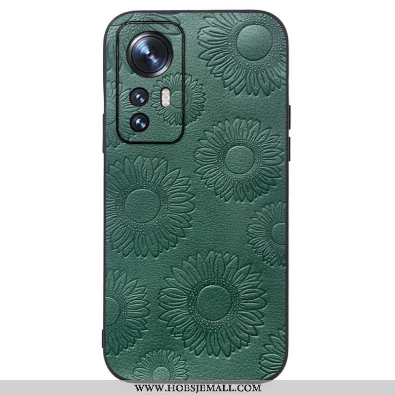 Hoesje voor Xiaomi 12 / 12X Zonnebloemen Van Imitatieleer