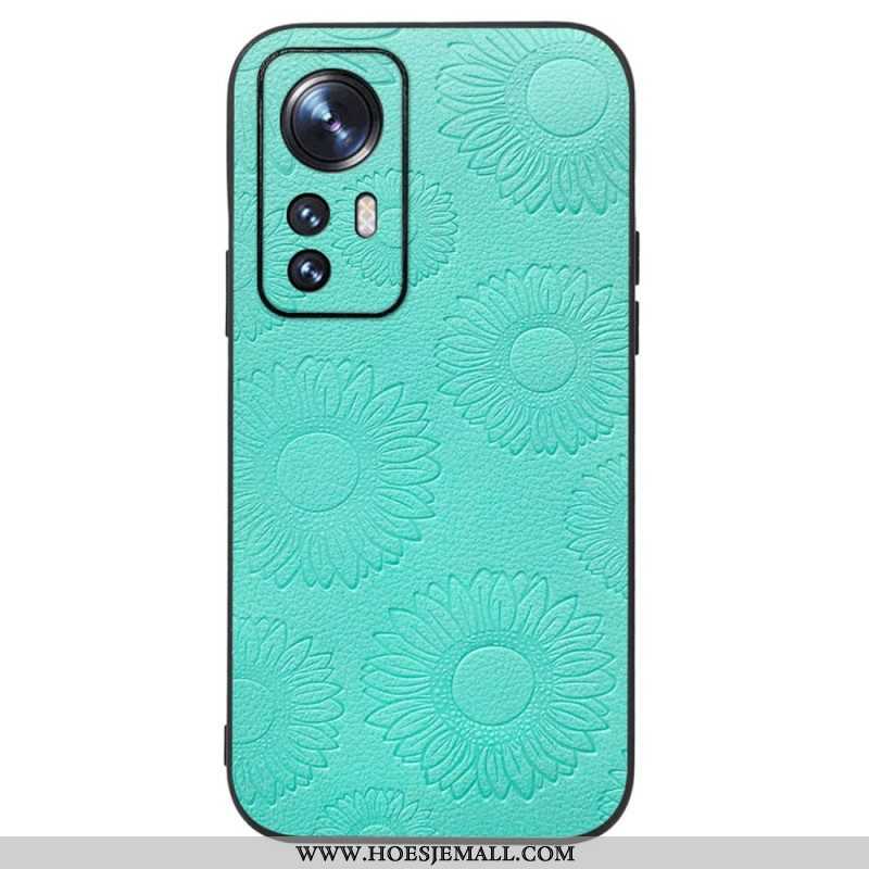 Hoesje voor Xiaomi 12 / 12X Zonnebloemen Van Imitatieleer