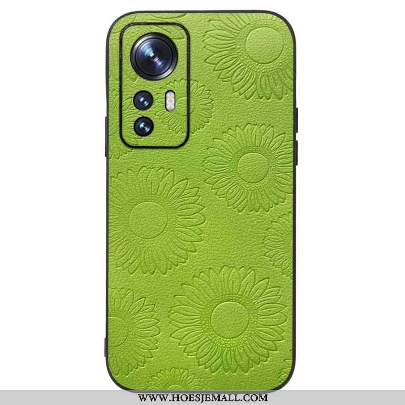 Hoesje voor Xiaomi 12 / 12X Zonnebloemen Van Imitatieleer