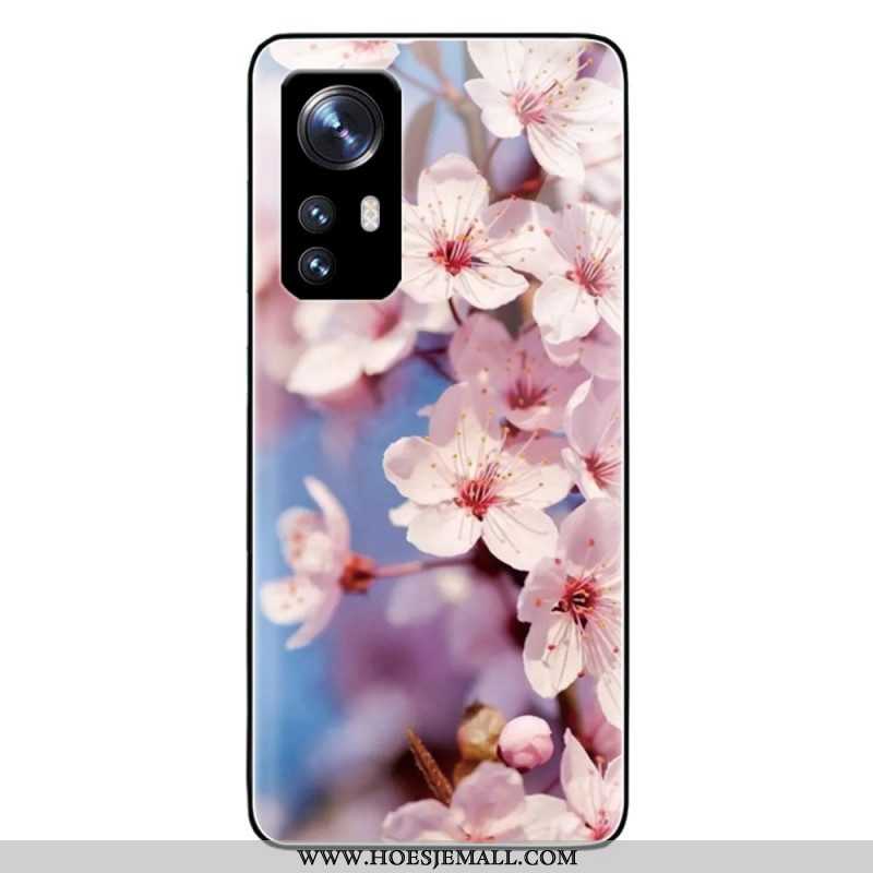 Hoesje voor Xiaomi 12 / 12X Gehard Glas Realistische Bloemen