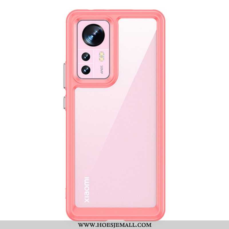 Hoesje voor Xiaomi 12 / 12X Transparant Met Gekleurde Contouren