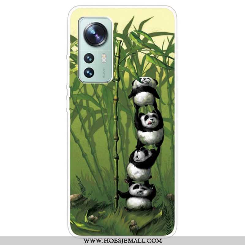 Telefoonhoesje voor Xiaomi 12 / 12X Siliconen Stelletje Panda's