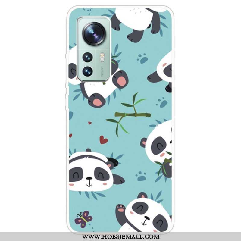 Telefoonhoesje voor Xiaomi 12 / 12X Siliconen Stelletje Panda's