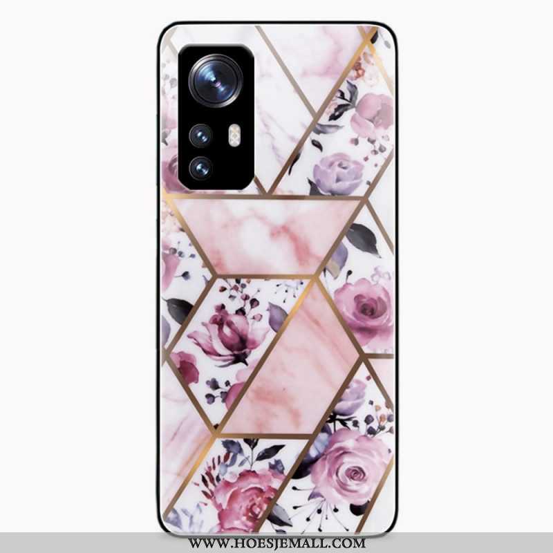 Telefoonhoesje voor Xiaomi 12 / 12X Geometrie Marmer Gehard Glas