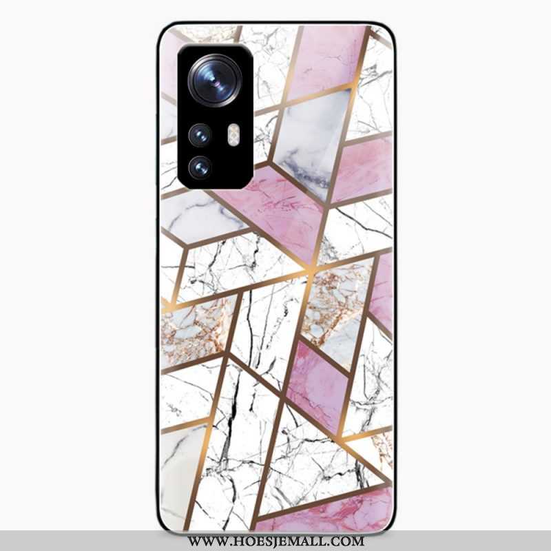 Telefoonhoesje voor Xiaomi 12 / 12X Geometrie Marmer Gehard Glas