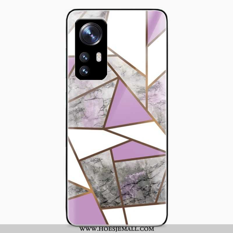 Telefoonhoesje voor Xiaomi 12 / 12X Geometrie Marmer Gehard Glas