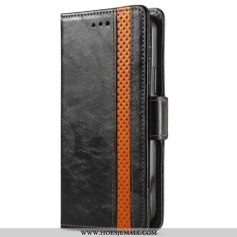 Leren Hoesje voor Xiaomi 12 / 12X Tweekleurige Dubbele Sluiting