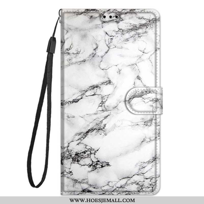 Folio-hoesje voor Xiaomi 12 / 12X Marmer Met Lanyard