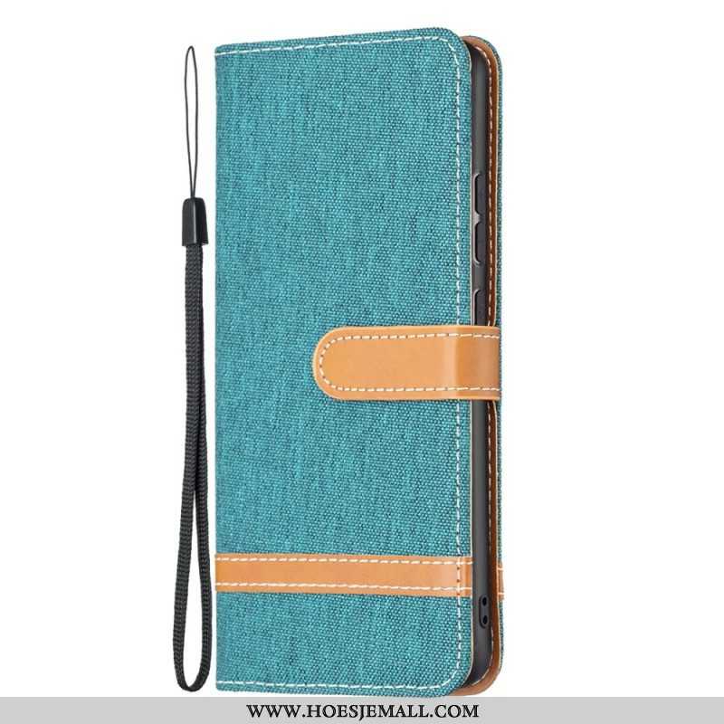 Folio-hoesje voor Xiaomi 12 / 12X Met Ketting Band Van Stof En Leereffect