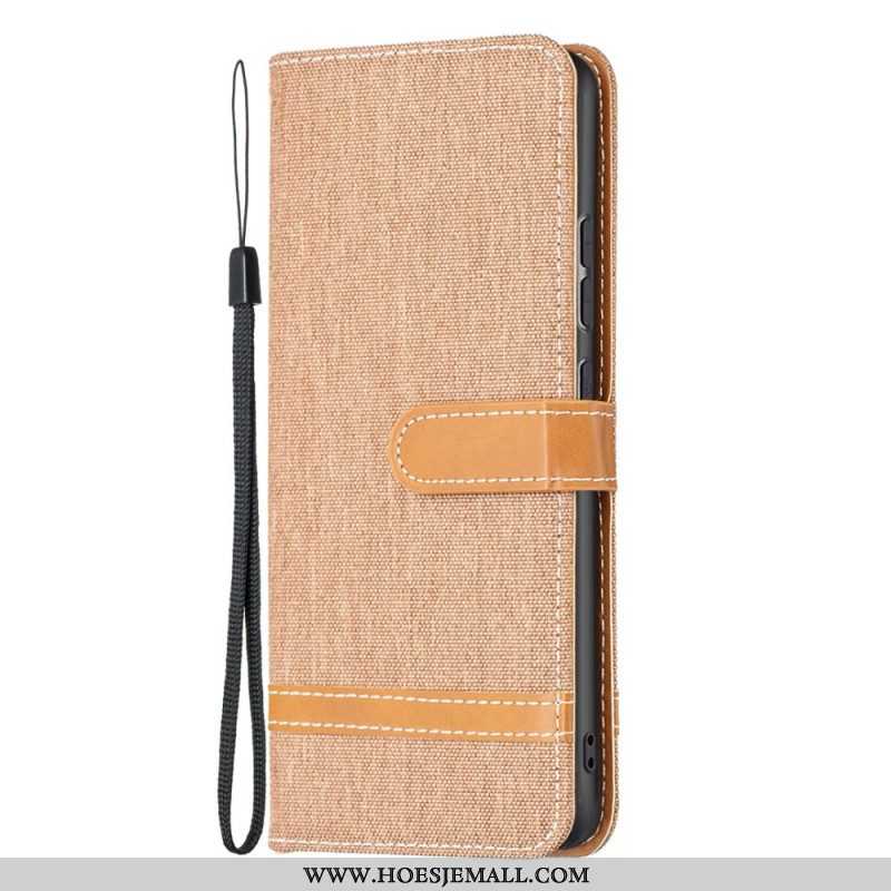 Folio-hoesje voor Xiaomi 12 / 12X Met Ketting Band Van Stof En Leereffect