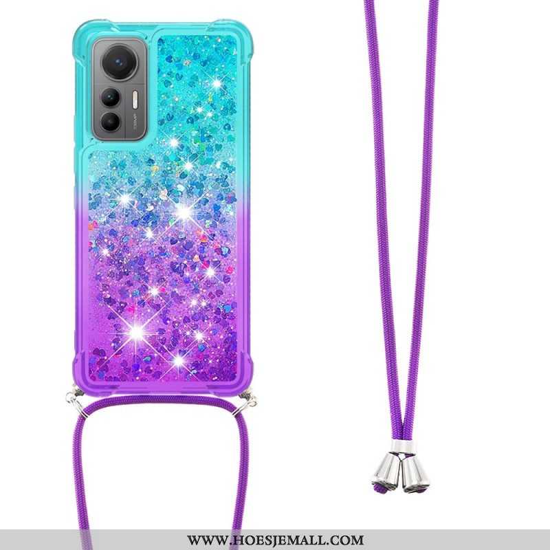 Hoesje voor Xiaomi 12 Lite Met Koord Glitter Siliconen Koord