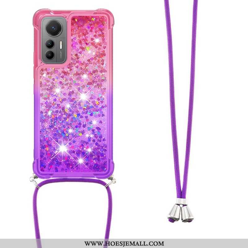 Hoesje voor Xiaomi 12 Lite Met Koord Glitter Siliconen Koord