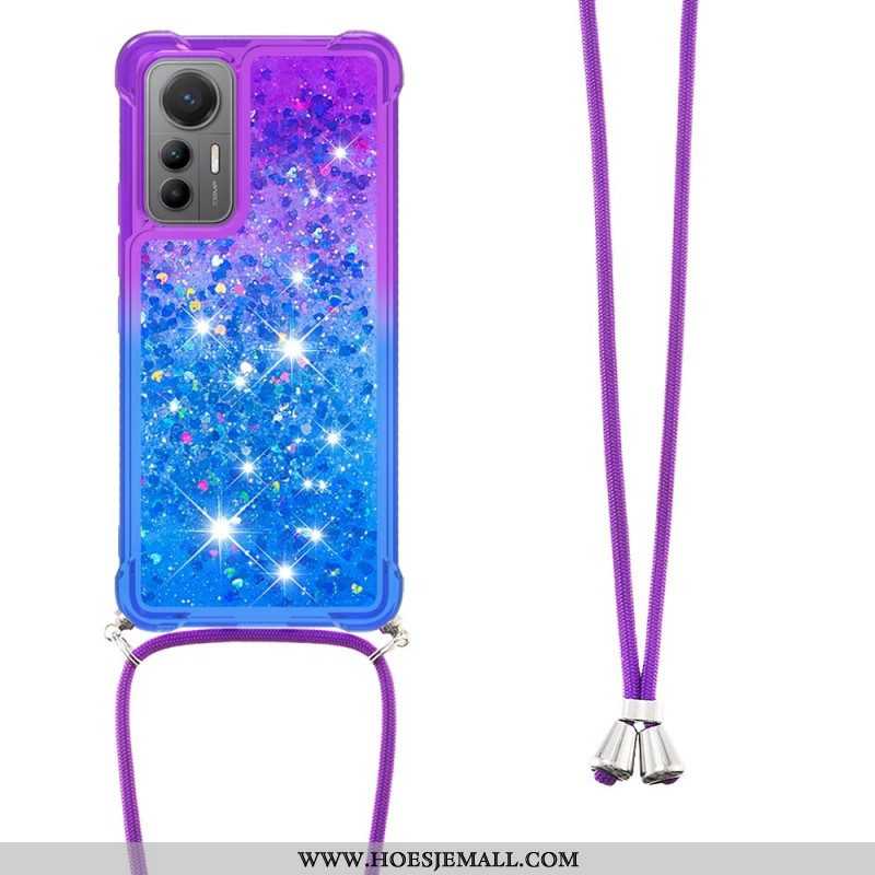 Hoesje voor Xiaomi 12 Lite Met Koord Glitter Siliconen Koord