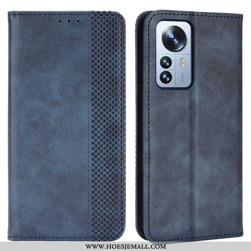 Bescherming Hoesje voor Xiaomi 12 Pro Folio-hoesje Gestileerd Vintage Leereffect