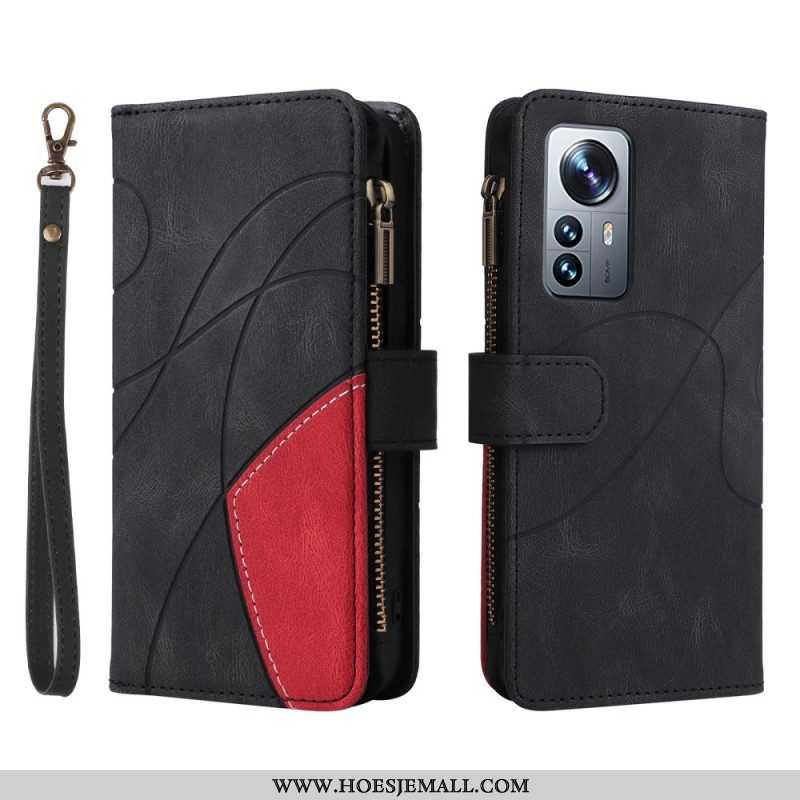 Flip Case voor Xiaomi 12 Pro Tweekleurig Met Portemonnee