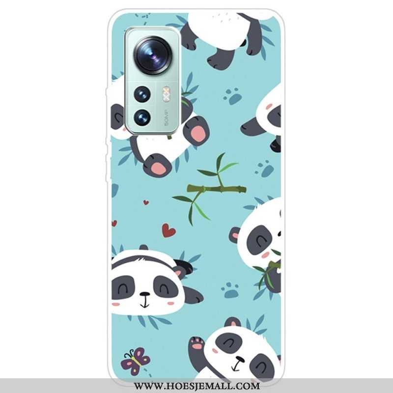 Telefoonhoesje voor Xiaomi 12 Pro Siliconen Stelletje Panda's