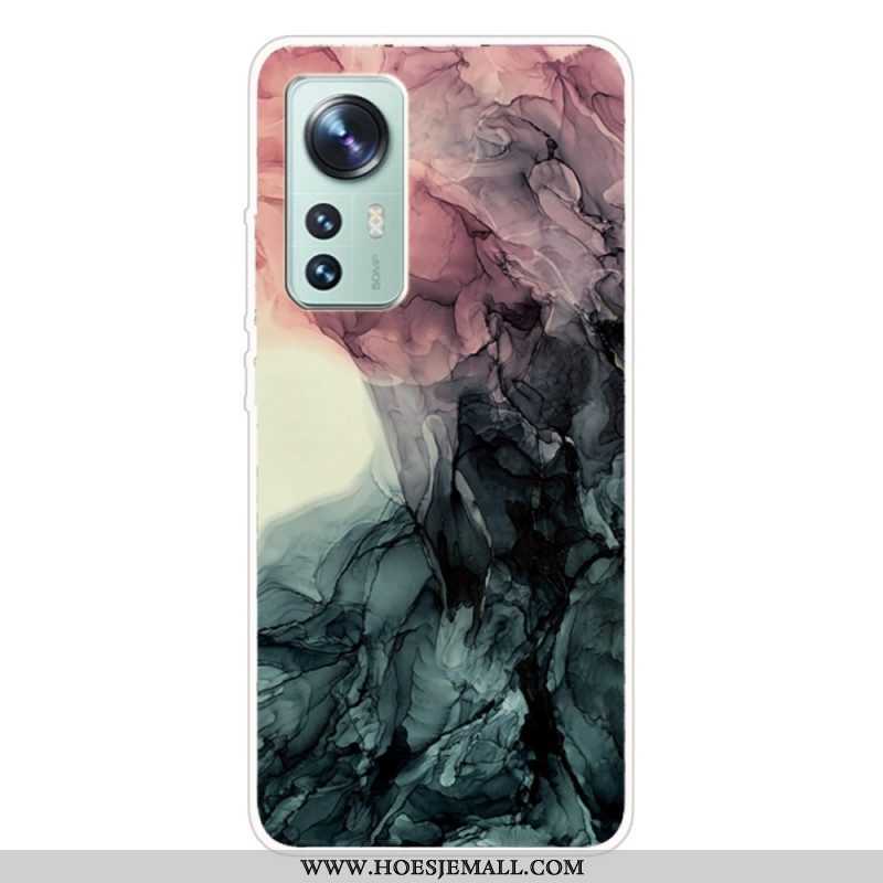 Hoesje voor Xiaomi 12 Pro Siliconen Marmer Aquarel