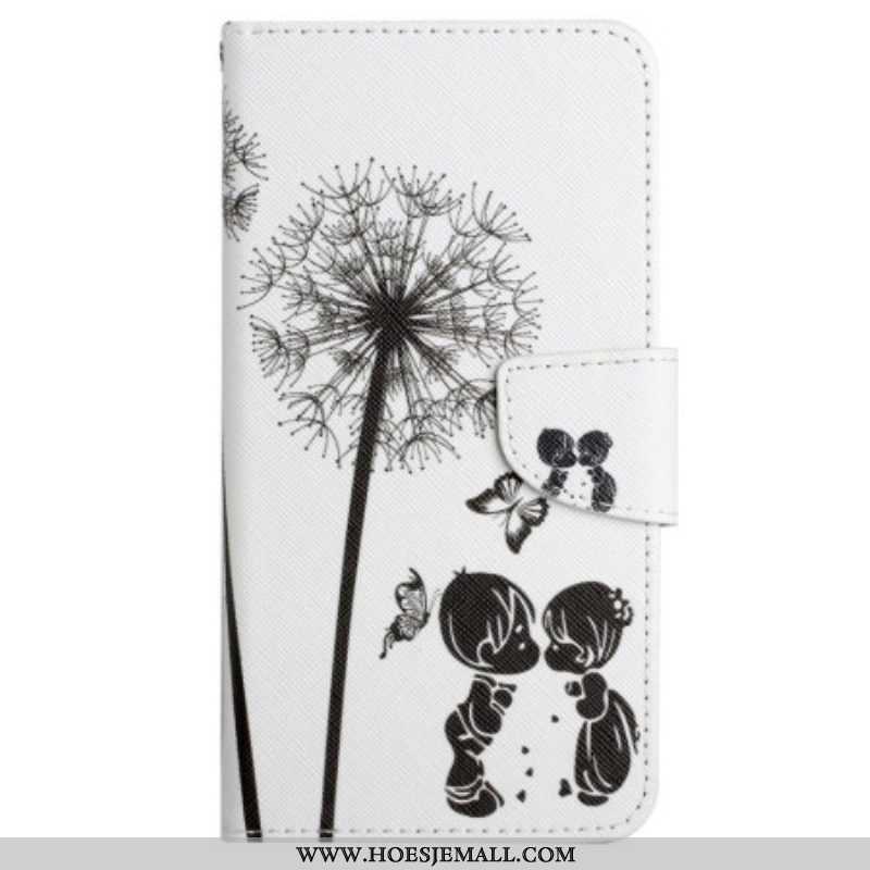 Leren Hoesje voor Xiaomi 12T / 12T Pro Paardebloemen Liefde