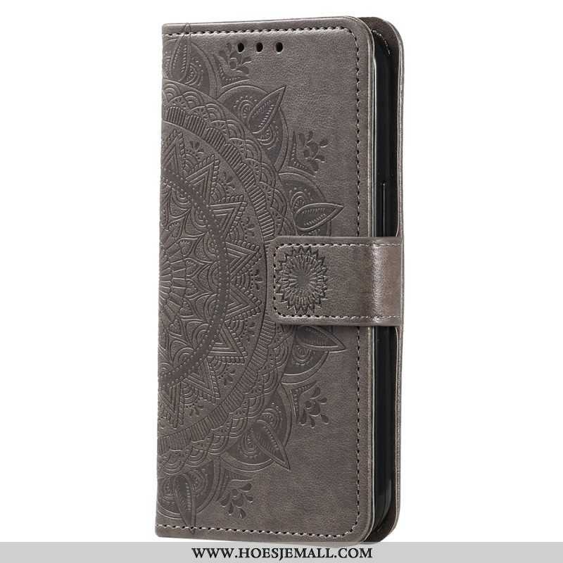 Leren Hoesje voor Xiaomi 12T / 12T Pro Mandala Zon Met Lanyard