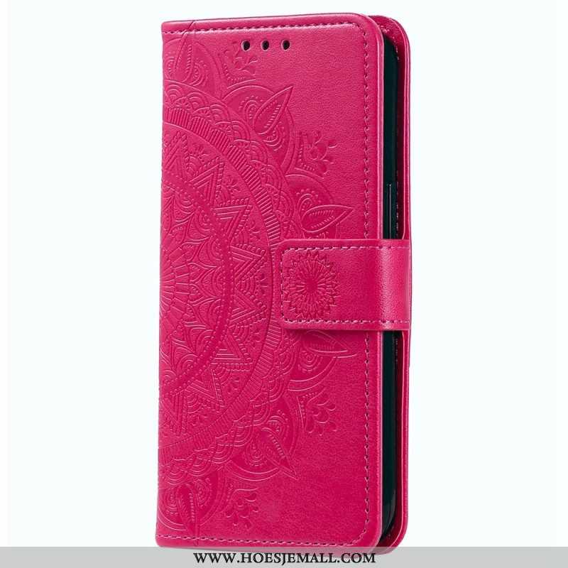 Leren Hoesje voor Xiaomi 12T / 12T Pro Mandala Zon Met Lanyard