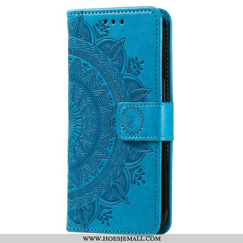 Leren Hoesje voor Xiaomi 12T / 12T Pro Mandala Zon Met Lanyard