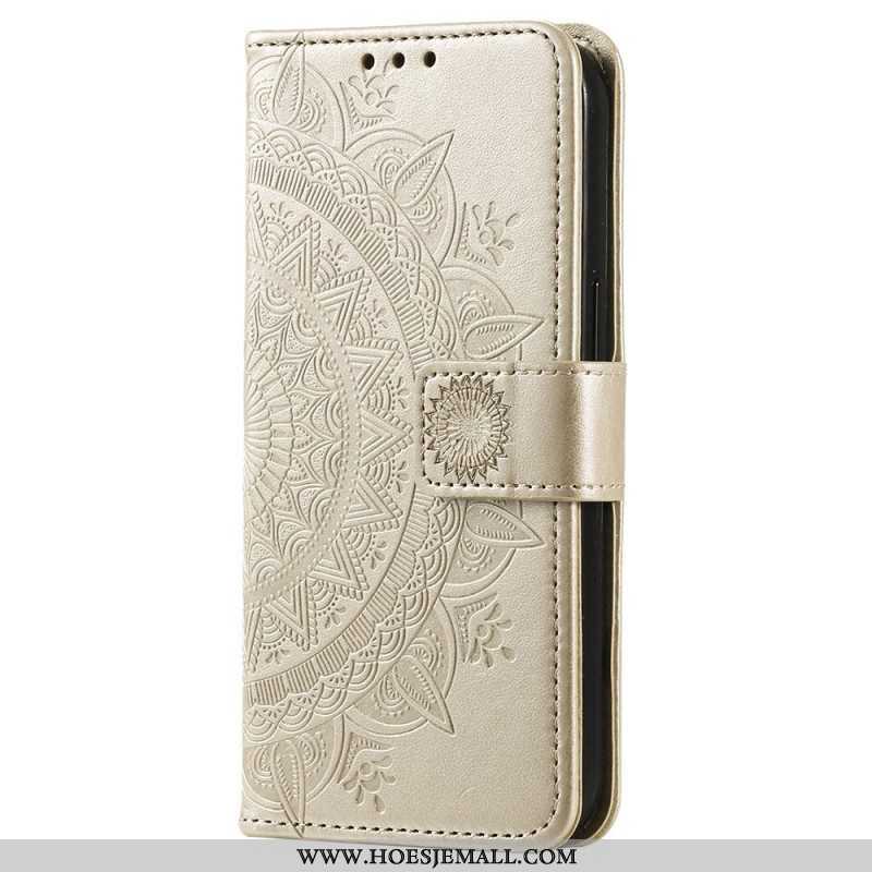 Leren Hoesje voor Xiaomi 12T / 12T Pro Mandala Zon Met Lanyard