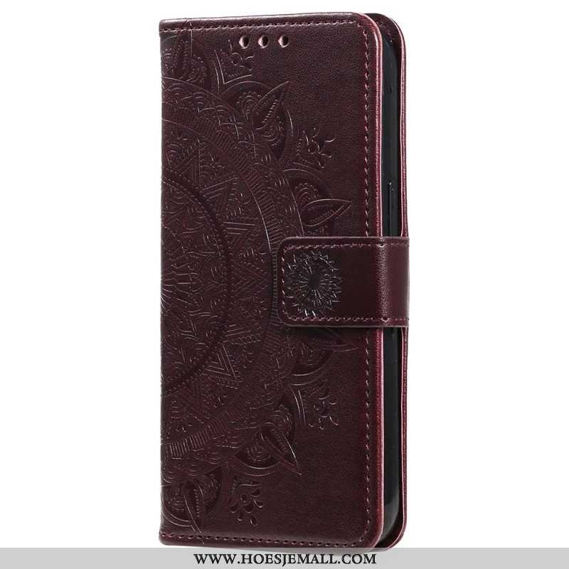 Leren Hoesje voor Xiaomi 12T / 12T Pro Mandala Zon Met Lanyard