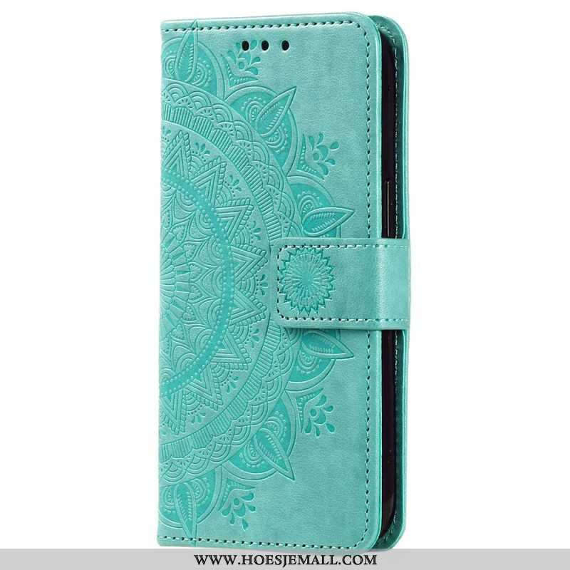 Leren Hoesje voor Xiaomi 12T / 12T Pro Mandala Zon Met Lanyard