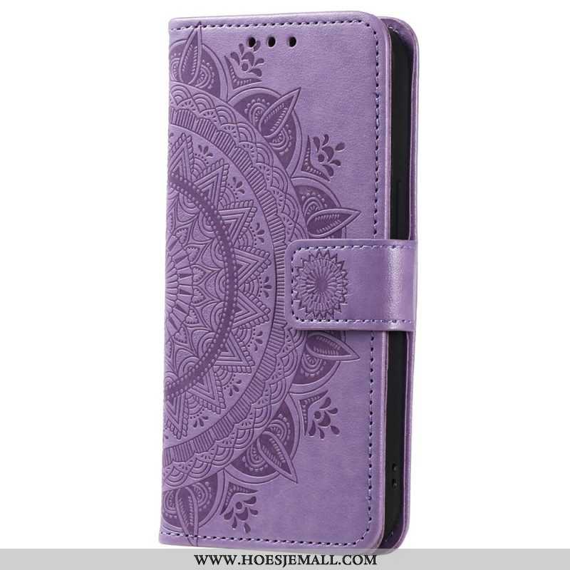 Leren Hoesje voor Xiaomi 12T / 12T Pro Mandala Zon Met Lanyard