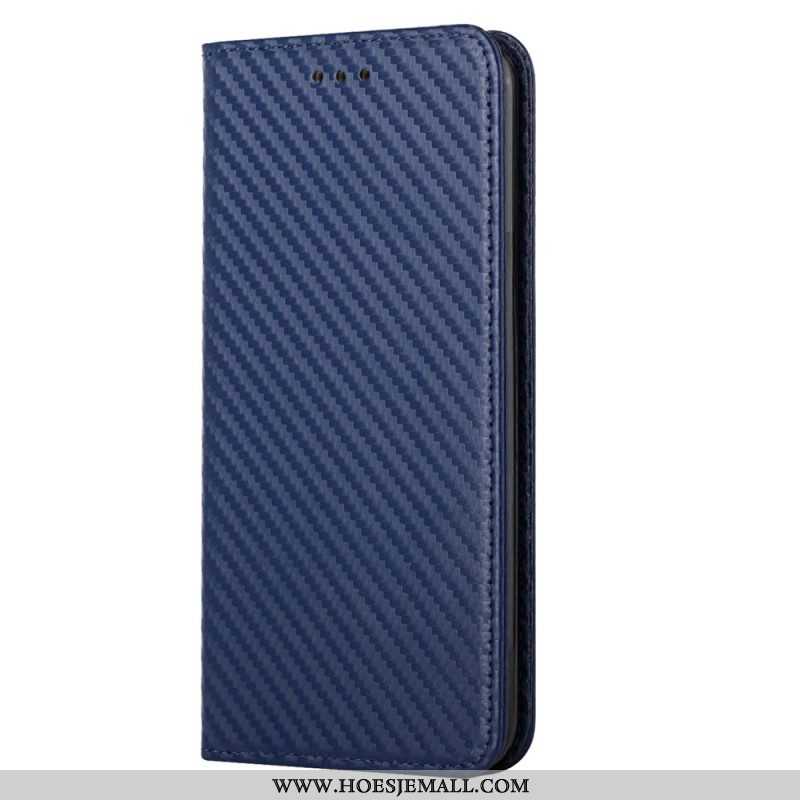 Bescherming Hoesje voor Xiaomi 12T / 12T Pro Folio-hoesje Koolstofvezel Met Koord