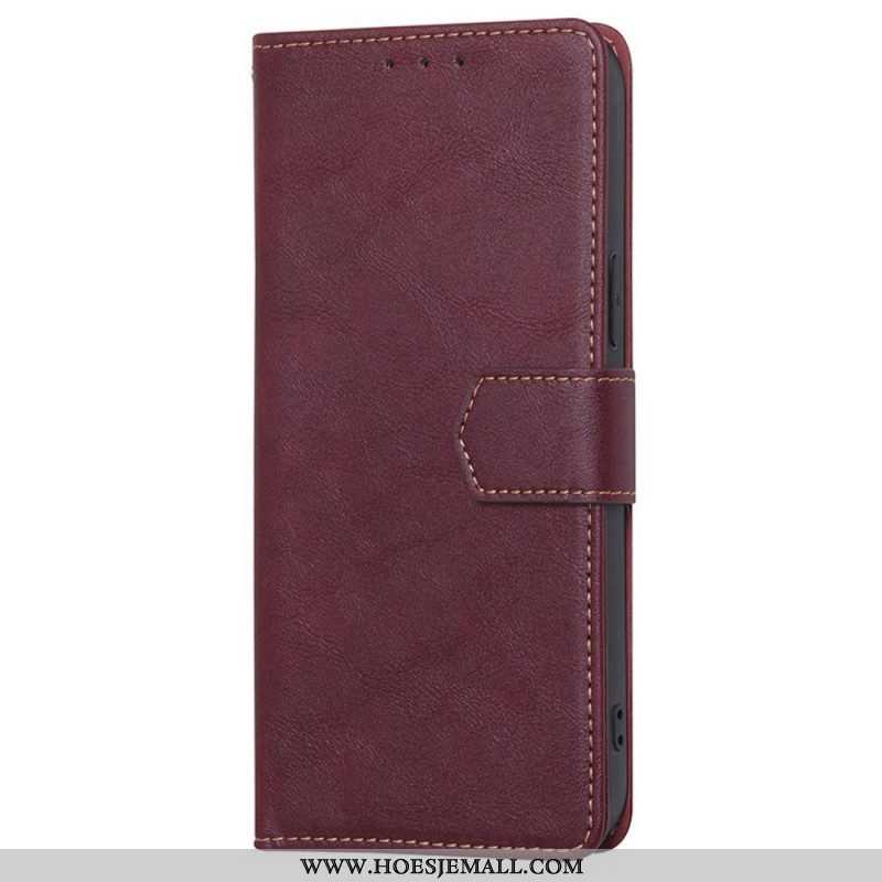 Folio-hoesje voor Xiaomi 12T / 12T Pro Couture-leereffect