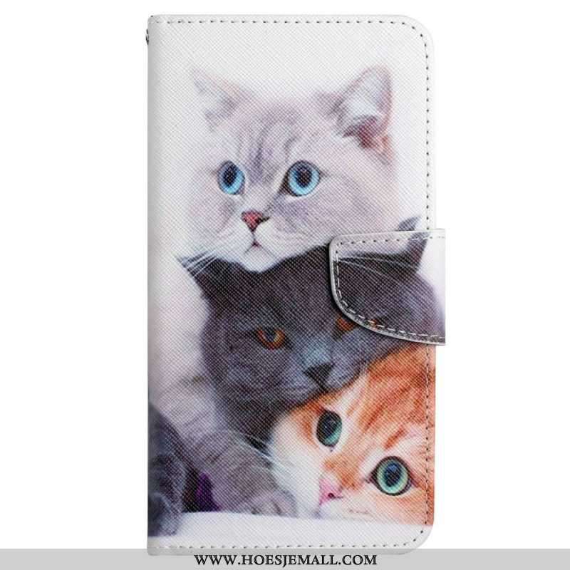 Folio-hoesje voor Xiaomi 12T / 12T Pro Katten Met Lanyard