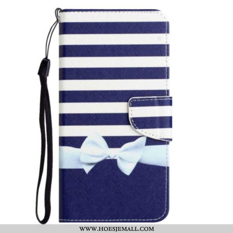 Leren Hoesje voor Xiaomi 12T / 12T Pro Met Ketting Marine Band