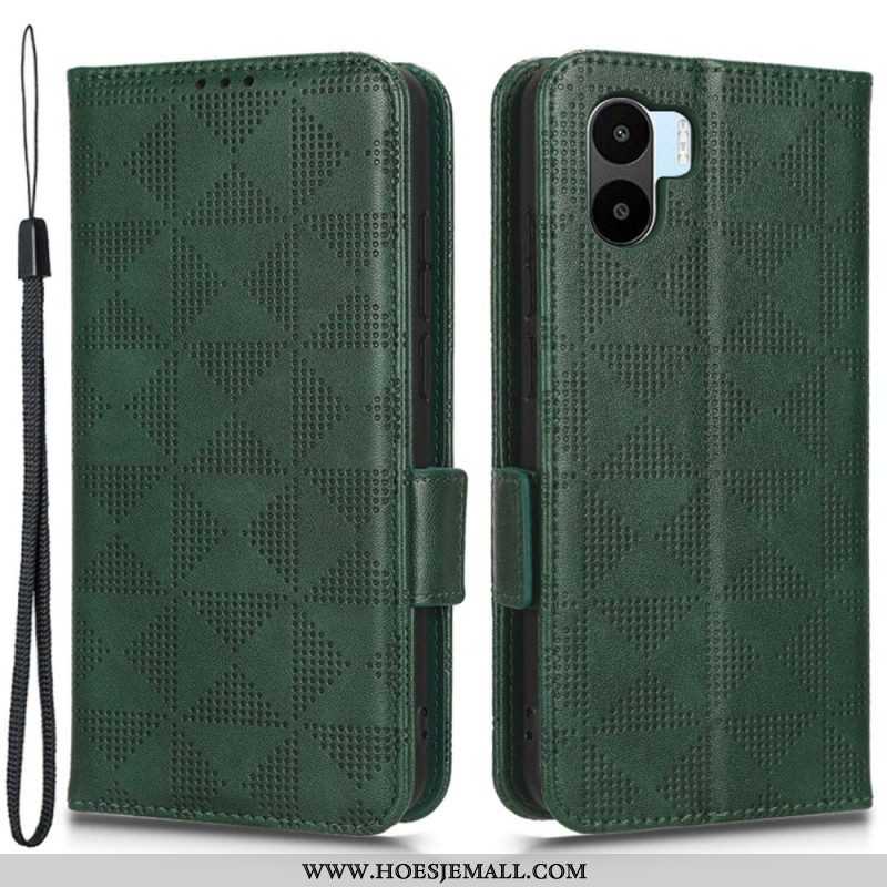 Leren Hoesje voor Xiaomi Redmi A1 Driehoeken Met Lanyard