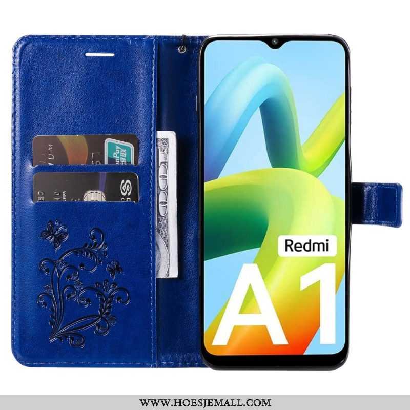 Flip Case voor Xiaomi Redmi A1 Met Ketting Gigantische Riemvlinders