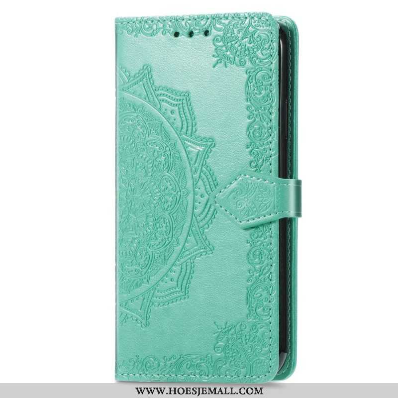 Leren Hoesje voor Xiaomi Redmi A1 Mandala Zon Met Lanyard