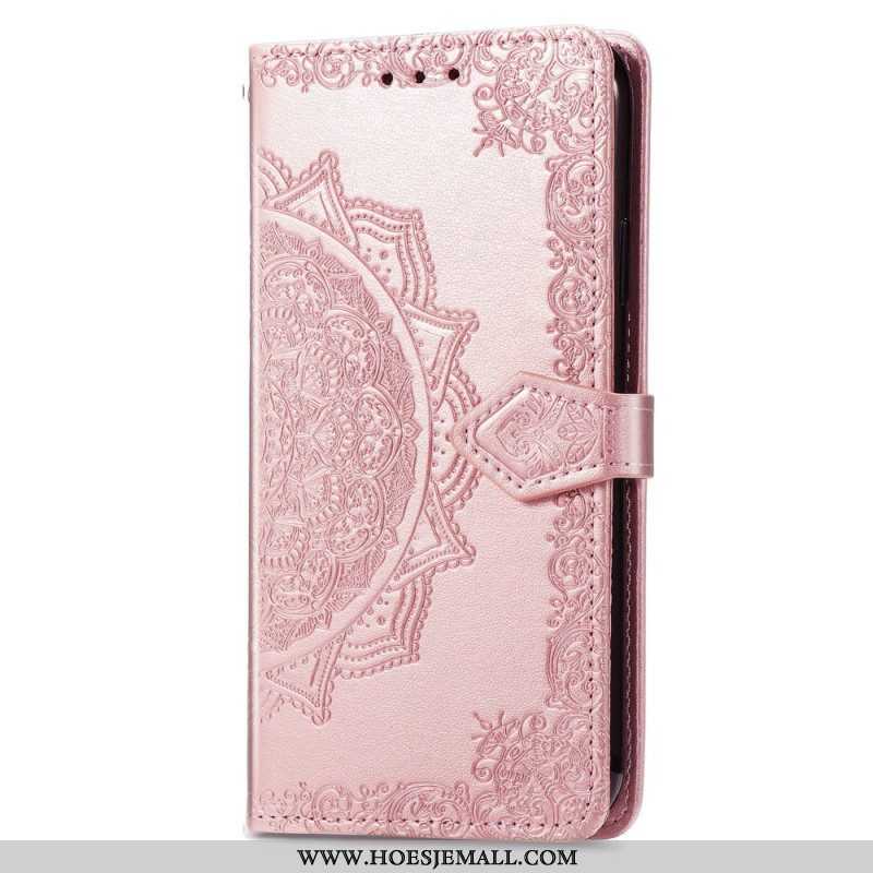 Leren Hoesje voor Xiaomi Redmi A1 Mandala Zon Met Lanyard