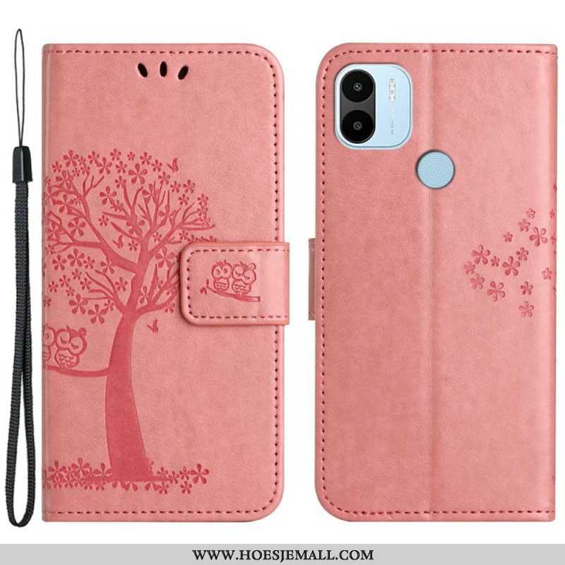 Folio-hoesje voor Xiaomi Redmi A1 Met Ketting String Boom En Uilen