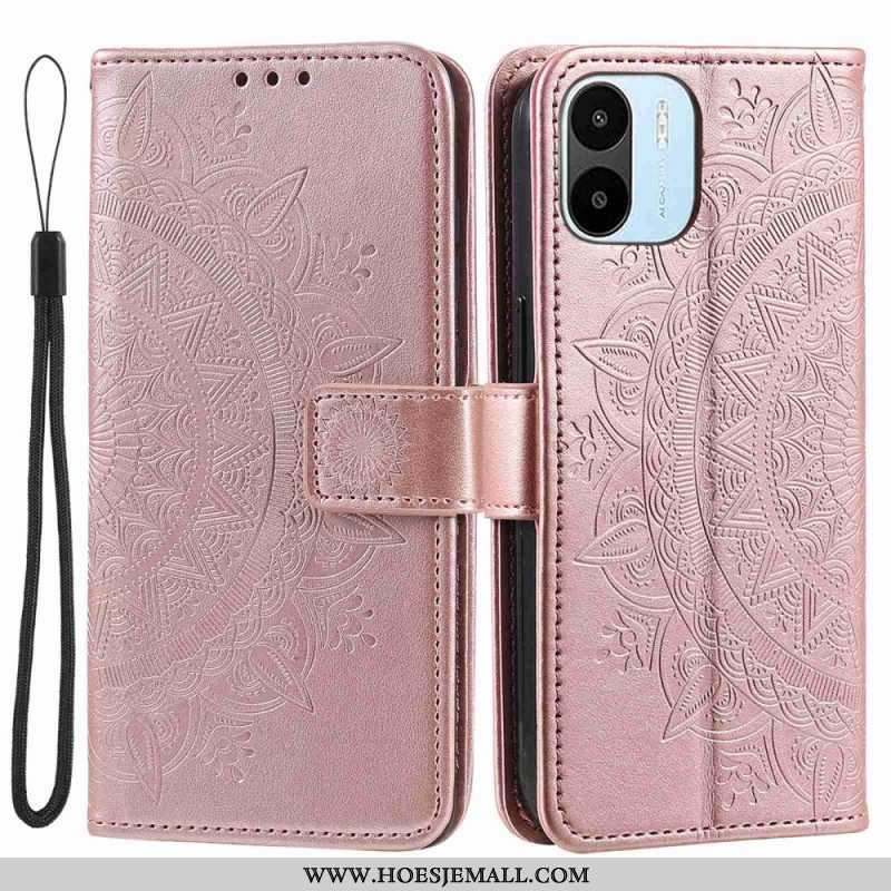 Leren Hoesje voor Xiaomi Redmi A1 Zon Mandala