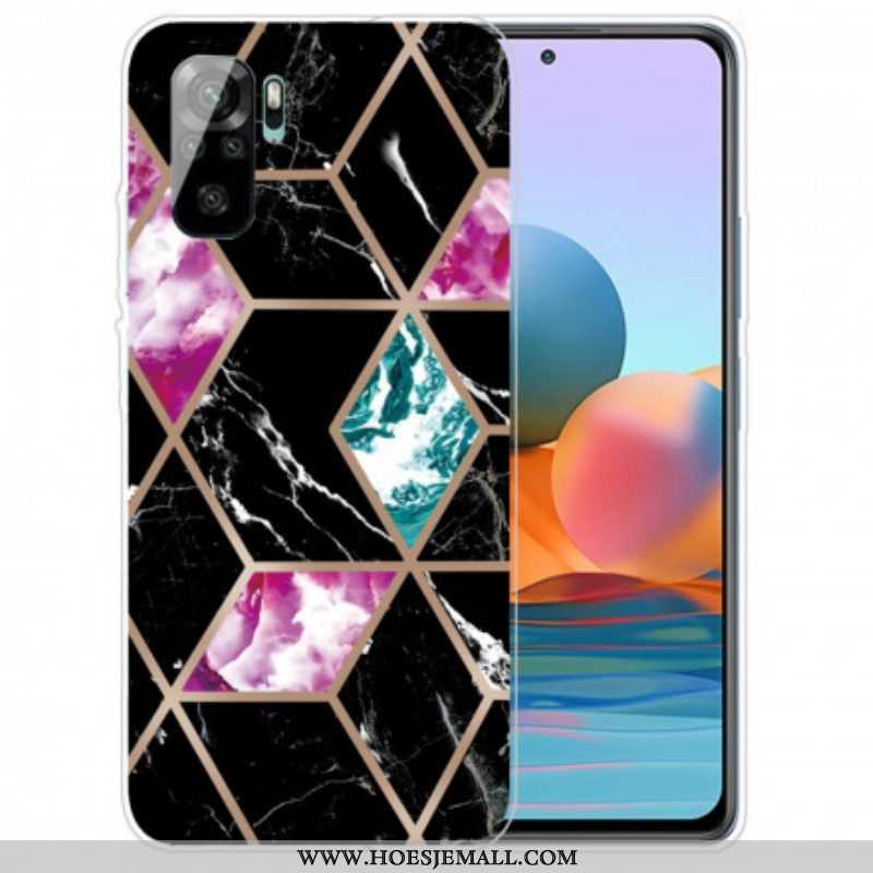 Hoesje voor Xiaomi Redmi Note 10 / 10S Marmer Met Intense Geometrie