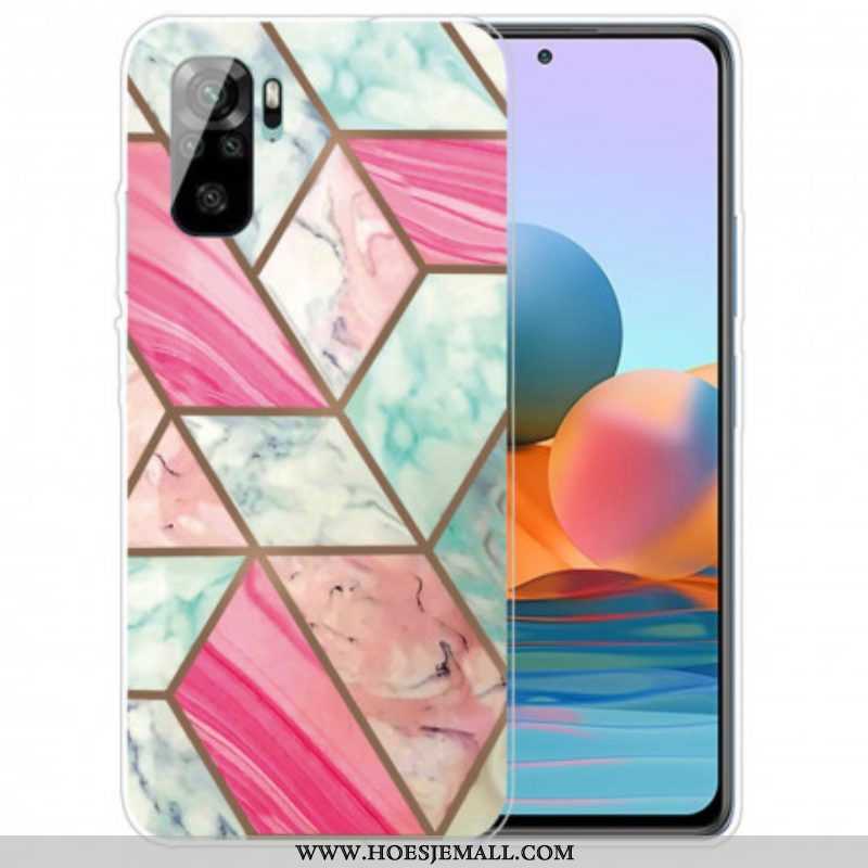 Hoesje voor Xiaomi Redmi Note 10 / 10S Marmer Met Intense Geometrie